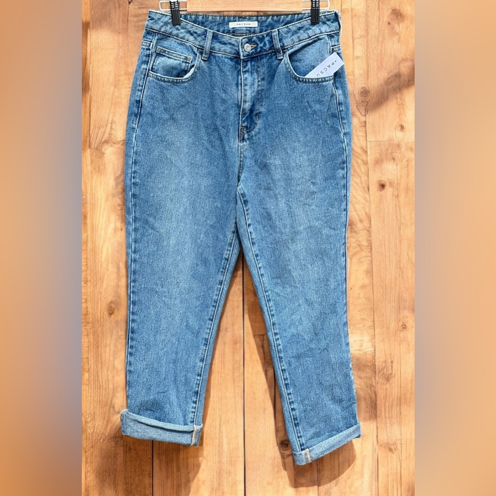 Pacsun Mom Jeans in party Blue NWT